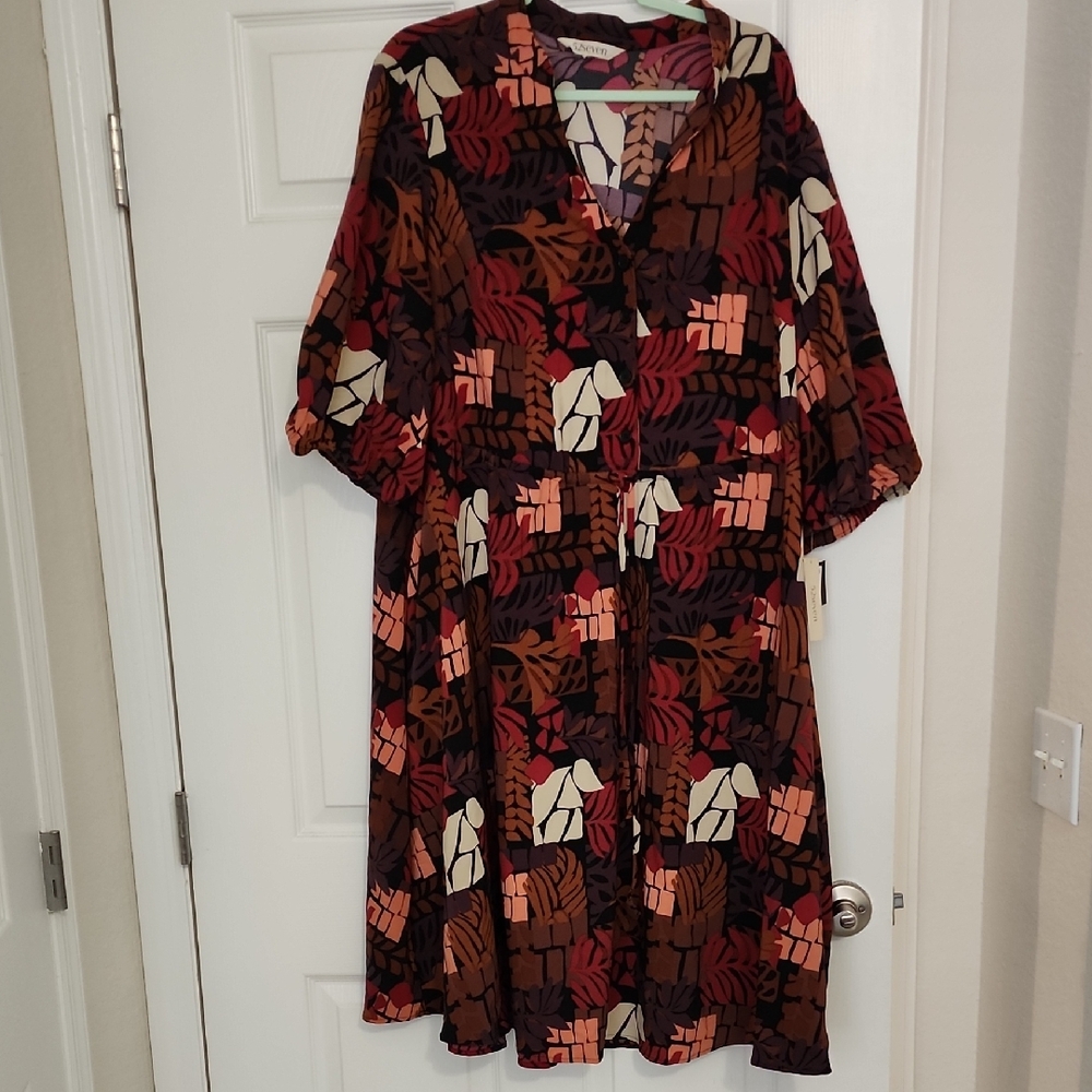 Floral Print V-Neck Dress